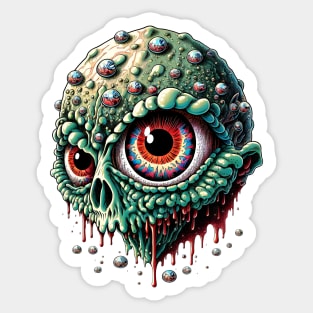 Zombie Gore Brain Skull 5 Sticker